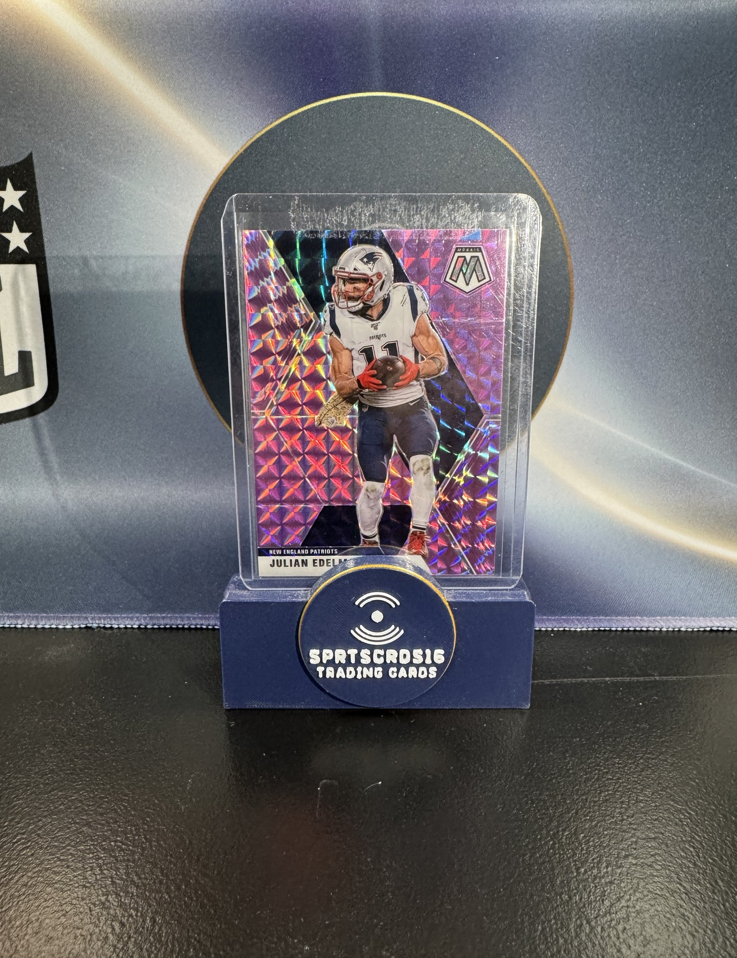 2020 Panini Mosaic Football Julian Edelman - Purple Mosaic - #43/49