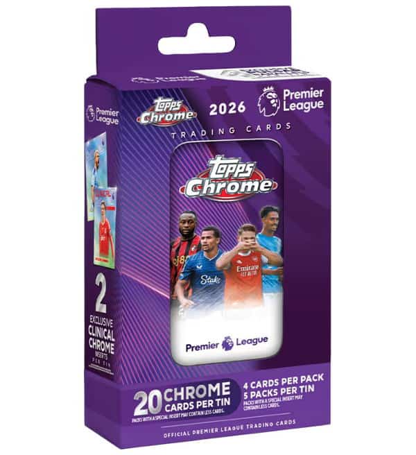 2026 Topps Chrome Fußball Premier League Tin Box