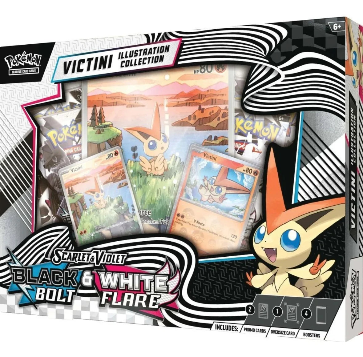 Schwarze Blitze / Weiße Flammen Victini Illustrations-Kollektion | Einzelbooster