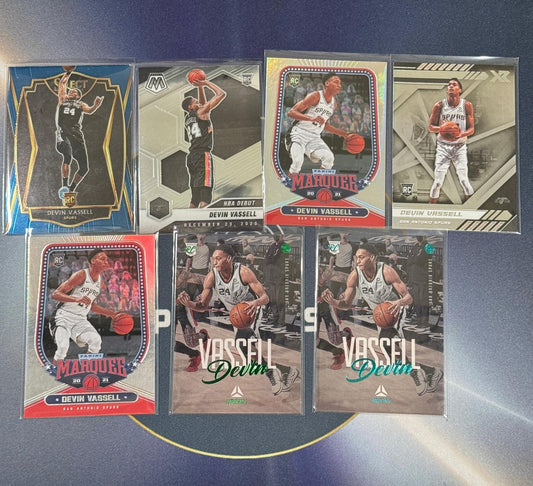 Devin Vassell Rookie Lot (7 Panini Sammelkarten) NBA
